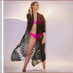 GENERICO - Kimono Abierta Tull Importado Color Negro