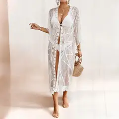 GENERICO - Kimono Tull Bosque Color Blanco