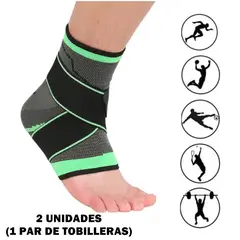 GENERICO - Tobillera Deportiva Ajustable con Vendaje Velcro Ortopédica 2 UNIDADES