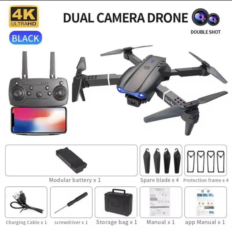 Mini Dron Portatil E99 PRO Dual Camara