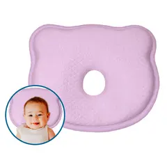 TERAFLEX - ALMOHADA BEBÉ MEMORY FOAM ANTI CABEZA PLANA ROSADO