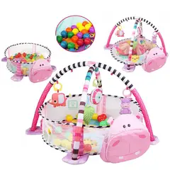 IDEAL BABY & KIDS - Gimnasio de Bebe Didáctico 3 en 1 con Pelotas Hipopotamo