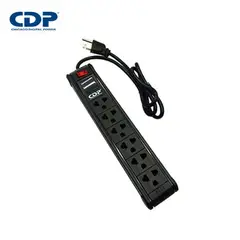 CDP - SUPRESOR DE PICOS 06 TOMAS BLACK 220V