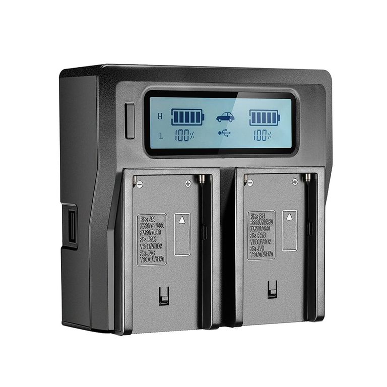 Cargador digital doble de batería NP F550-F750-F960-F970