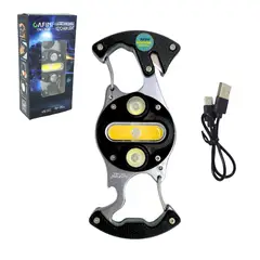 CAFINI - Llavero Doble de Supervivencia 6 en 1 CN-L1683 - NEGRO