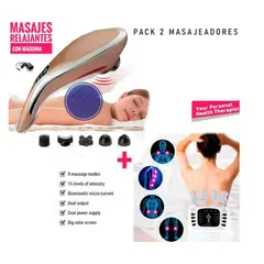 GENERICO - Masajeador Eléctrico Corporal Descontracturante con 4 Cabezales