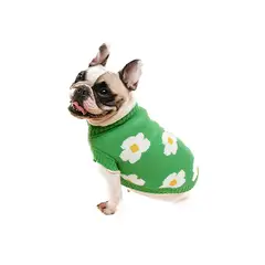 PRETTYPETS - SUETER FLORES VERDE M PARA MASCOTAS PRETTY PET
