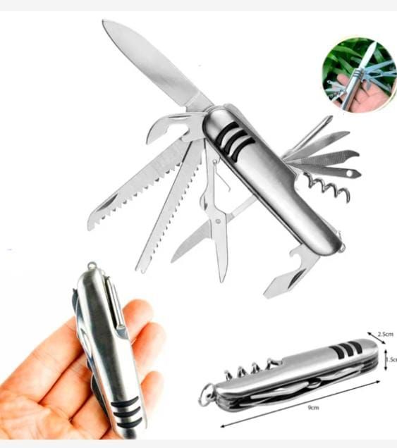 Navaja de acero inoxidable con 11 funciones