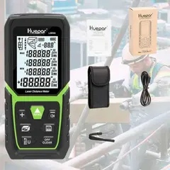 HUEPAR - Medidor de distancia Láser Verde LM50A 50m LCD Recargable