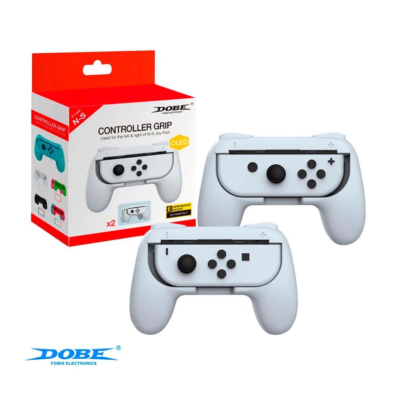 Grips Para Joy Con Nintendo Switch Fat y Oled Adaptador 1 Par Blanco