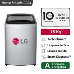 LG - Lavadora Wt16DVTB 16 Kg Turbodrum Carga Superior Gris