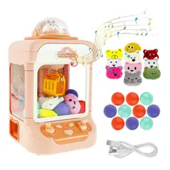 GENERICO - DIVERTIDA MINIMAQUINA ATRAPA PELUCHES JUEGO DIDACTICO ROSA