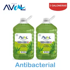 AVAL - Jabón líquido antibac.galón 5L eucalipto AVAL.Pack 2 galones