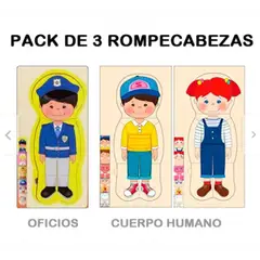 GENERICO - Pack 3 rompecabezas oficios