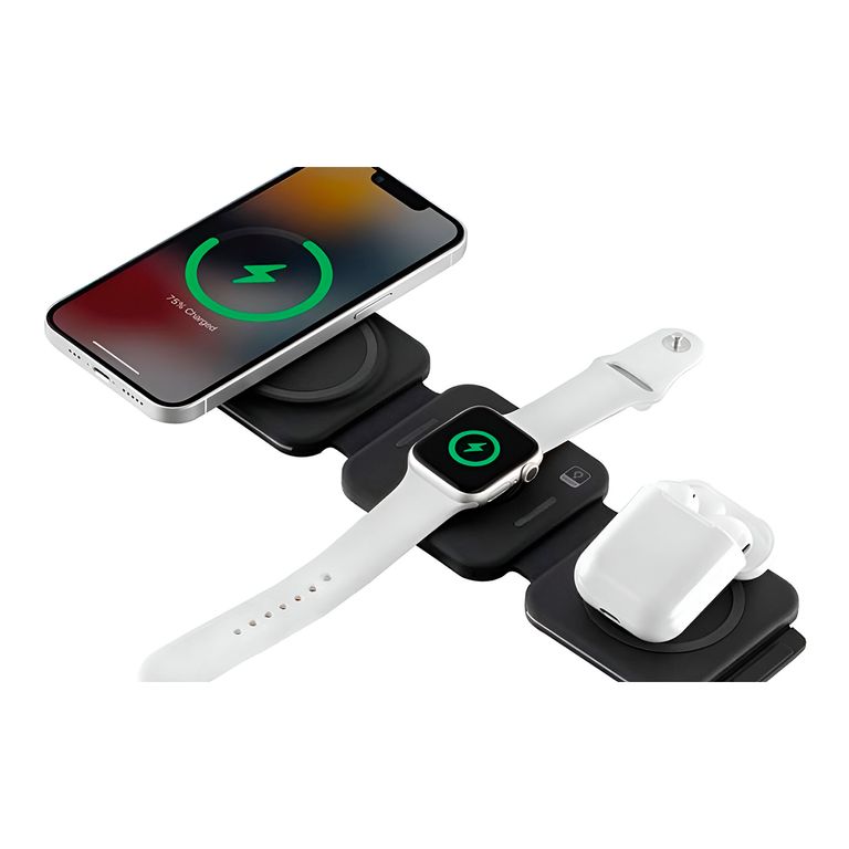 Cargador Portátil Bluetooth 3 en 1 con Soporte Pagable Negro