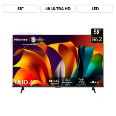 HISENSE - Televisor 58 Pulg. LED Smart VIDAA Tv UHD 4K 58A6N (2024)