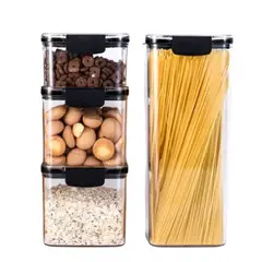 GENERICO - Set 4 Organizadores Recipiente de alimentos transparentes