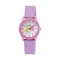 Q&Q - Reloj para Niñas Acuático 10 BAR Diseño Flores Rosa