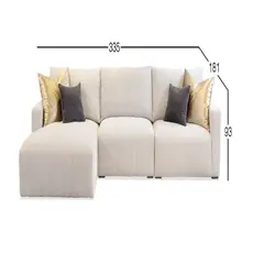 DMUEBLES - Sofá en L izquierdo Mónaco - Beige
