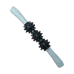 GENERICO - Rodillo Masajeador Relajacion Muscular de Mano 3 Bolas Negro