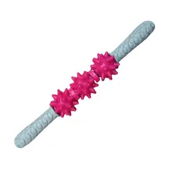 GENERICO - Rodillo Masajeador Relajacion Muscular d Mano 3 Bolas Fucsia