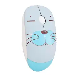 TEROS - Mouse Óptico Inalámbrico TE-1214S Blanco-Celeste 1000 DPI USB