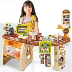 GENERICO - Supermercado con Caja Registradora y Scaner y Músicas 52 Pzs