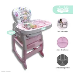 GENERICO - Silla De Comer convertible en Carpeta Kitty rosa