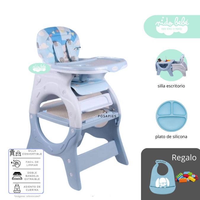 Silla De Comer convertible en Carpeta Donna Blue
