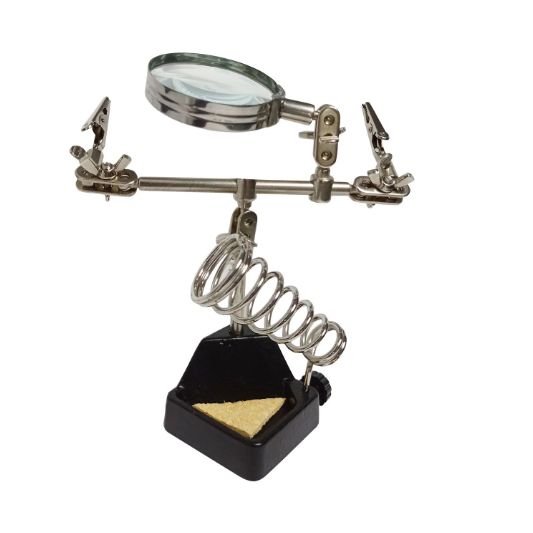 Soporte para Cautín con Lupa y Pinzas ZD-10G