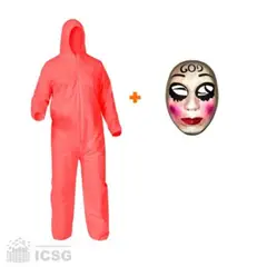 GENERICO - Disfraz Halloween Traje Rojo La Purga Talla M Máscara