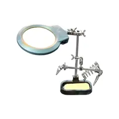 TAKEMA - Soporte para Cautín con Lupa Luz LED y Pinzas ZD-10MB