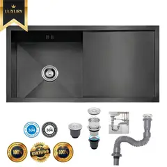 IMPORTADO MC - Lavadero de Cocina de Lujo Acero Inox XM ULS01-10050 Nano Gun Negro