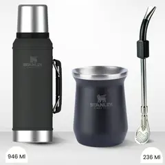STANLEY - Combo Termo Classic 946 + Matero 236ml + Bombilla Negro