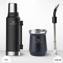 STANLEY - Combo Termo Classic 1.4l + Matero 236ml + Bombilla Negro