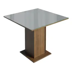MADESA - Mesa de Comedor Cuadrada 4 Puestos con Tablero de Madera y Cristal