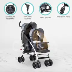 INFANTI - Coche Cuna Mellicero «DUO FRATELLO COUNTOUR» Black