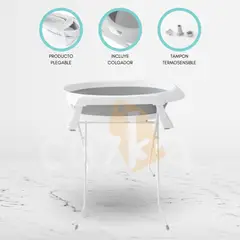 SAFETY 1ST - Bañera 2 en 1 con Soporte y Malla «SMILE» Gray