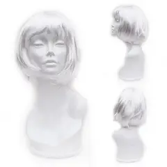 GENERICO - Peluca artificial corta NA 10551 para disfraces Blanco