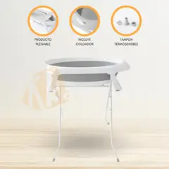 SAFETY 1ST - Bañera 2 en 1 con Soporte y Malla «SMILE» Gray
