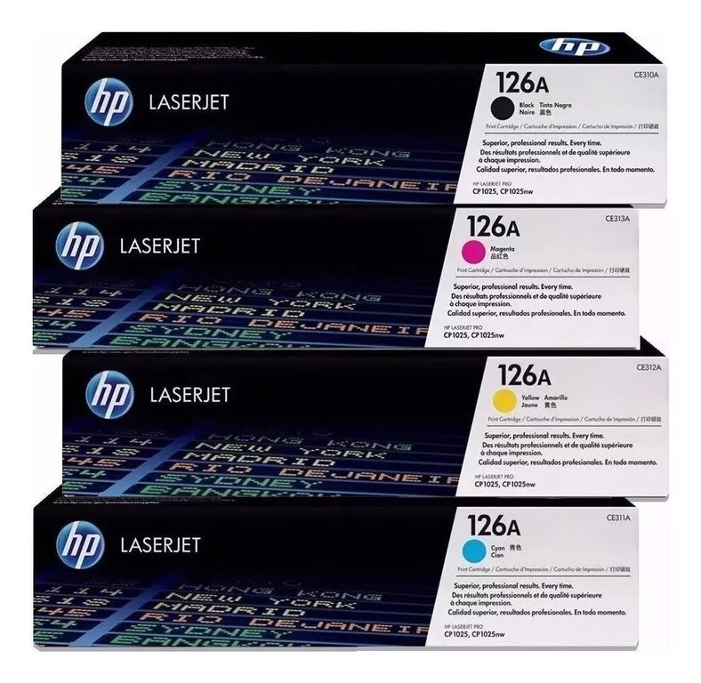 Kit Toner 126A Cyan Magenta Amarillo Negro - Pack