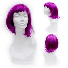 GENERICO - Peluca artificial corta NA 10551 para disfraces lila