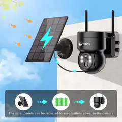TEROS - Cámara Ip Solar Smart Wifi Exterior Batería 2k 3mp