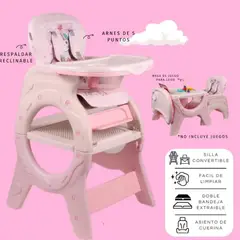 VOYAGE - SILLA CARPETA COMEDOR PARA BEBES DONNA ROSADO
