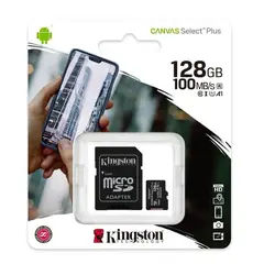 KINGSTON - Memoria Micro Sd 128 Gb clase 10 Plus + adaptador.