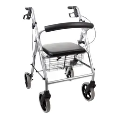 GENERICO - Andador con Asiento y Canastilla Gris