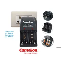 CAMELION - Cargador para 4xAA -4xAAA y 2x9v