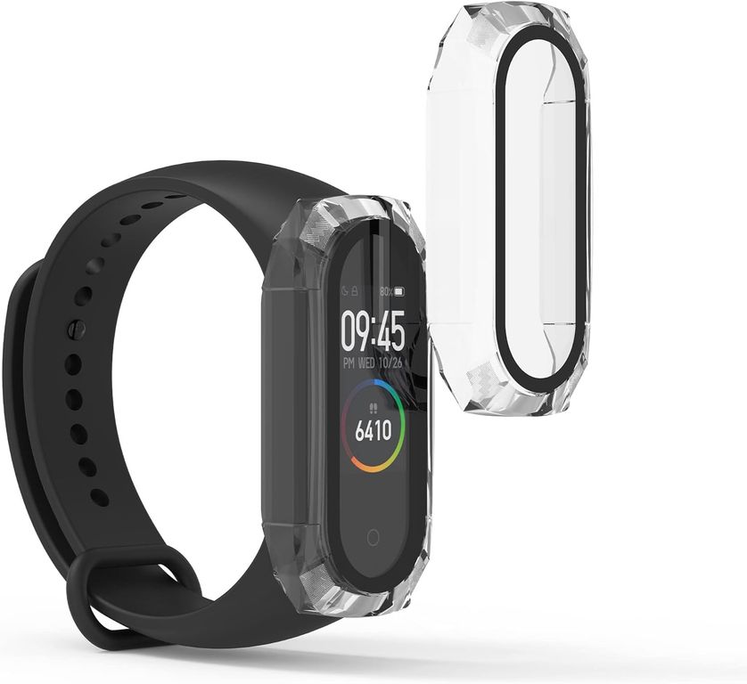 Case Bumper con Vidrio para Xiaomi Band 5 - Transparente