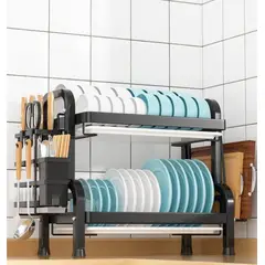 GENERICO - Secaplatos Escurridor de Platos de 2 Niveles Portaplatos de Cocina