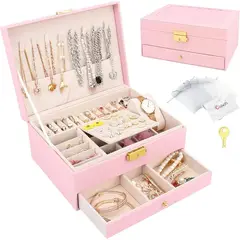 GENERICO - JOYERO MULTIFUNCIONAL, JOYERO 2 NIVELES DE GRAN CAPACIDAD